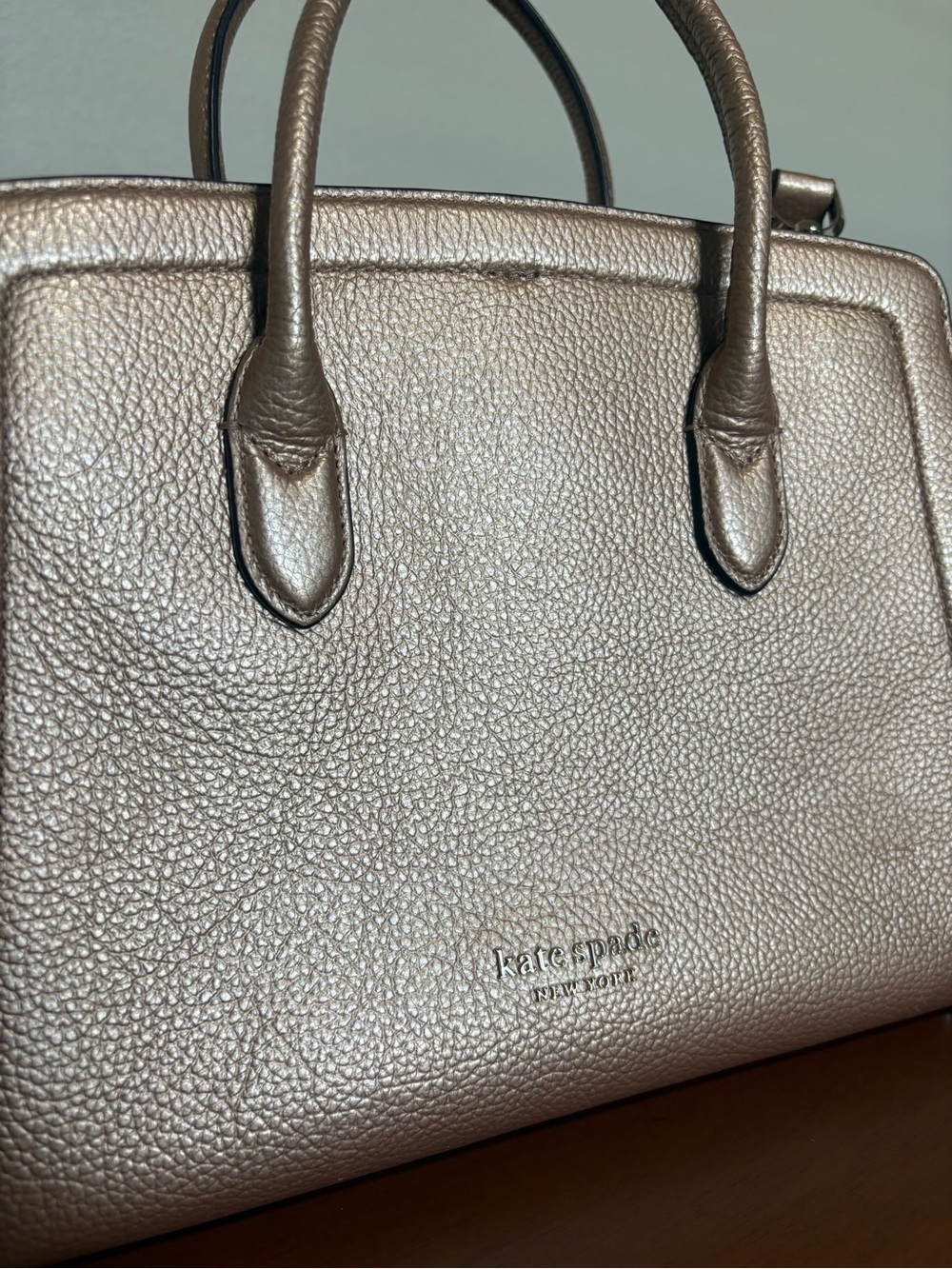 Kate Spade Metallic Rose Gold Pebbled Leather Satchel - Picture 2 of 12